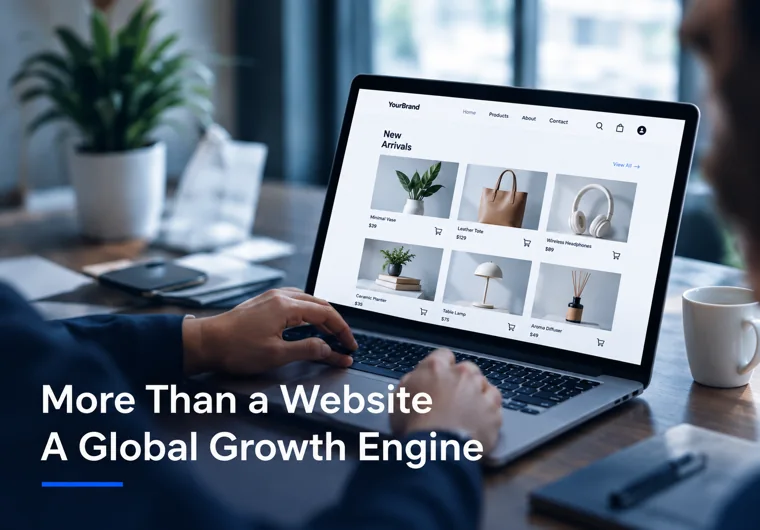 More Than a Website. A Global Growth Engine. 专业团队在电脑上建设品牌网站